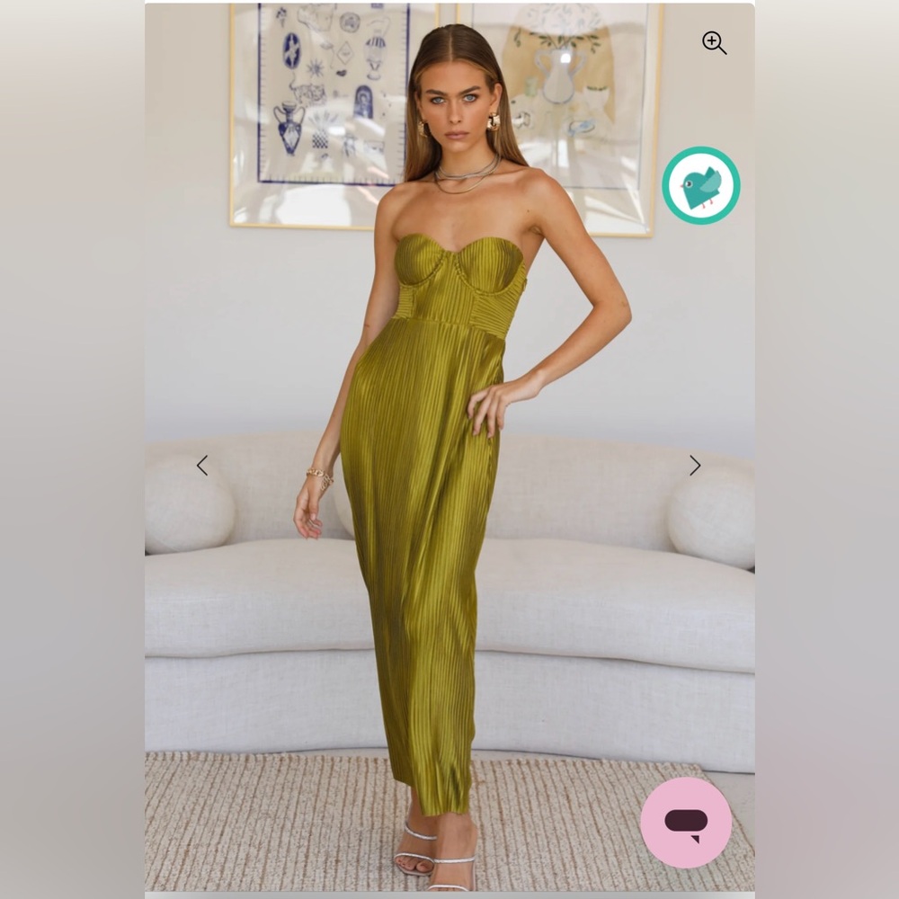 Hello Molly Strapless Green Dress
